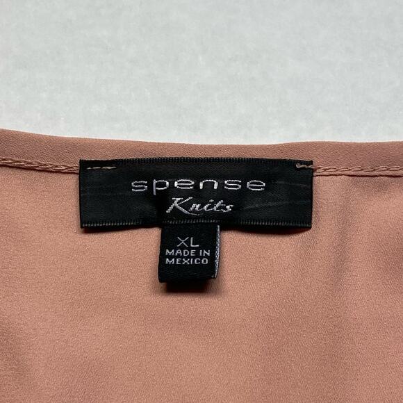 Spense Knit Popover Scoop Neck Sleeveless Lace Cottagecore Top Women XL Pink - Picture 8 of 9